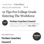 Forbes: 12 Tips for College Grads